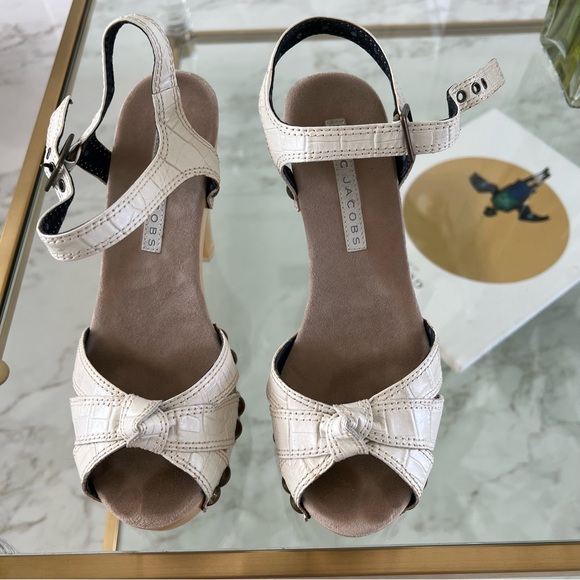 MARC JACOBS Patent Leather Croc Embossed Platform Sandals size 38 - Picture 3 of 7